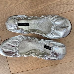 silver dolce and gabbana flats